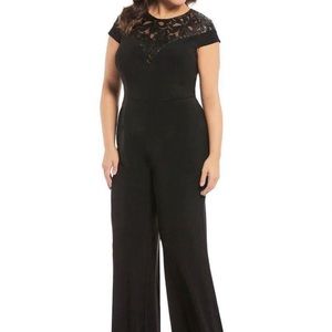 Adrianna Papell Black Sequin Embellished Jumpsuit